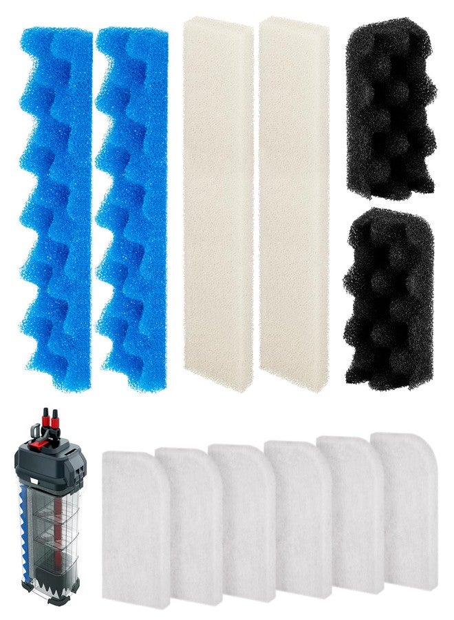 Antrys 406/407 Bio Foam Filter Media and A244A1 Water Polishing Pads Replacement Kit Compatible with Fluval 406/407 Canister Filter, 12 Bio Foam Sponge and 6 Polishing Filter Pads for Aquarium Filter Media - Image 1